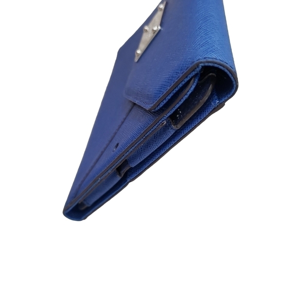 Michael Kors Blue Saffiano Leather Ipad Mini Stand Case Clutch - Picture 8 of 11